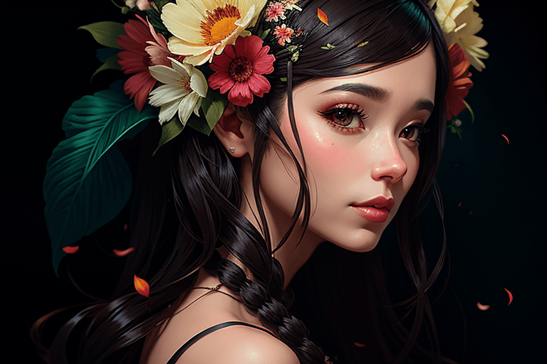 Image sample of Free character flower portrait sample pack
